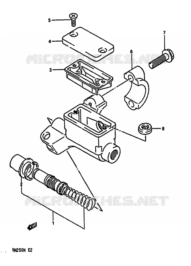 FRONT HOOFDREMCILINDER (MODELE K/L/M) Suzuki MOTO 250 RM 1992  RM250 N (E02,E04,E24)