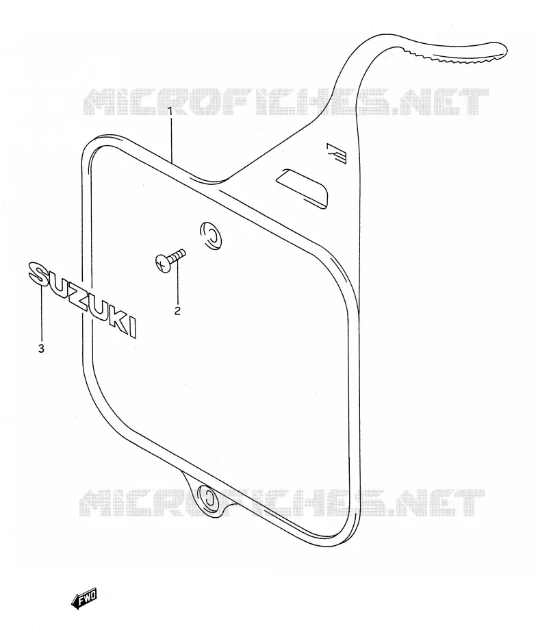 FRONT NUMMERPLAAT (MODELE N) Suzuki MOTO 250 RM 1991  RM250M(E28)