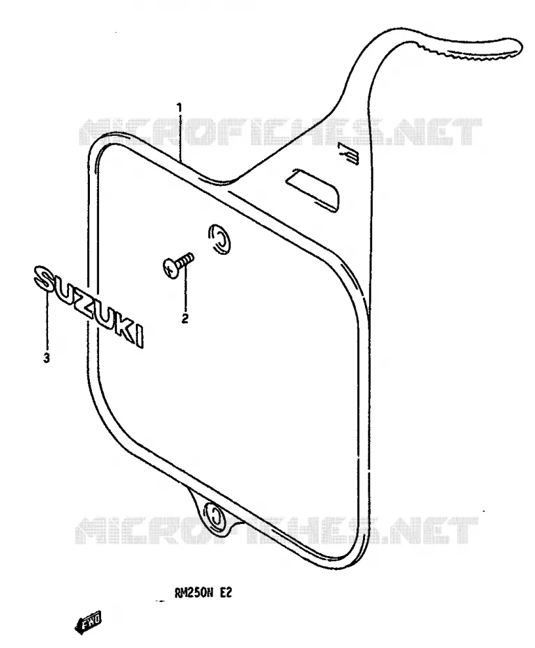 FRONT NUMMERPLAAT (MODELE N) Suzuki MOTO 250 RM 1992  RM250N(K/L/M/N)