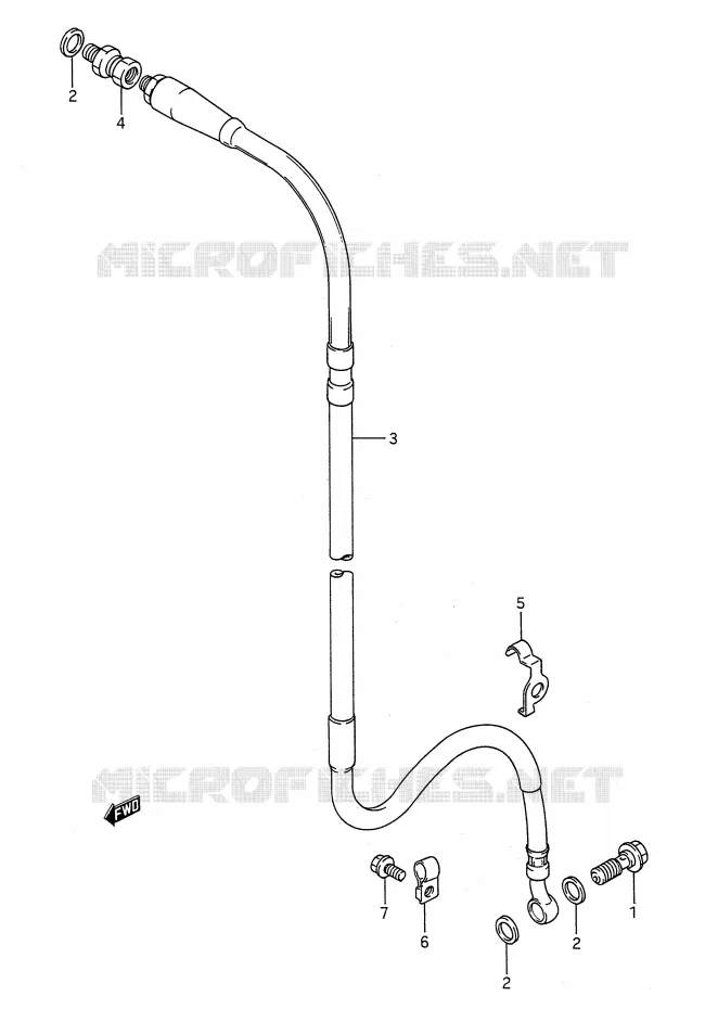 FRONT REMSLANG (MODELE K/L/M) Suzuki MOTO 250 RM 1992  RM250N(E28)
