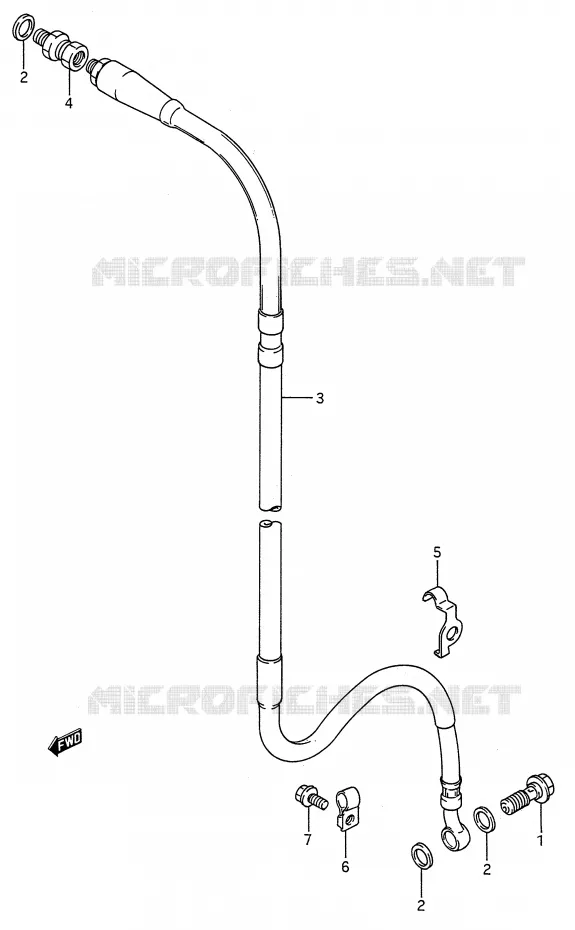 FRONT REMSLANG (MODELE L/M) Suzuki MOTO 125 RM 1991  RM125 M (E03,E28,E33)