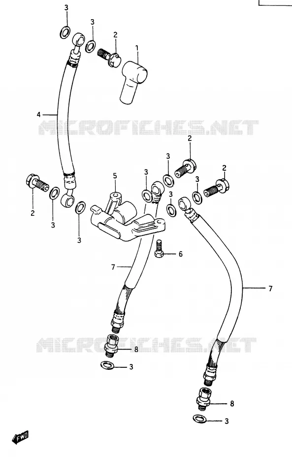 FRONT REMSLANG Suzuki MOTO 250 RG 1986  RG250FG(G/H)