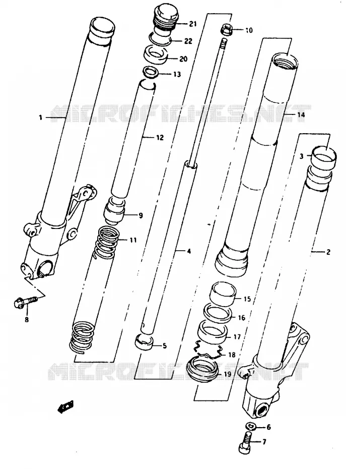 FRONT SCHOKDEMPER (MODELE N/P) Suzuki MOTO 125 RG 1994  RG125FUR(N/P/R)