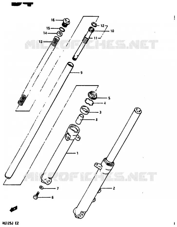 FRONT SCHOKDEMPER Suzuki MOTO 125 RG 1988  RG125UJ(G/H/J)