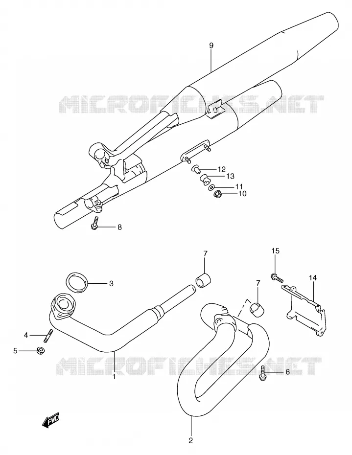 GELUIDDEMPER (MODELE X/Y/K1/K2/K3) Suzuki MOTO 800 MARAUDER 1997  VZ800V(E2)