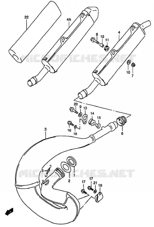 GELUIDDEMPER Suzuki MOTO 250 RM 2000  RM250Y(T/V/W/X/Y)