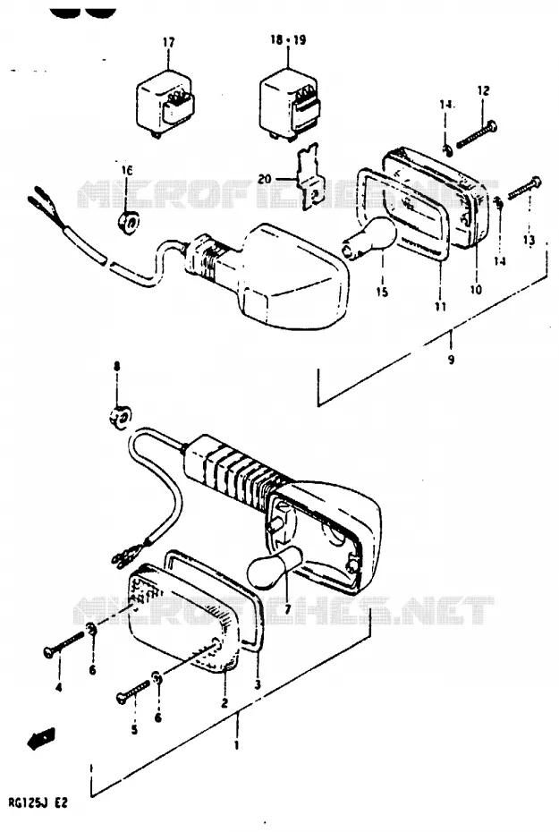 INDICATOREN (VOIR NOTE) Suzuki MOTO 125 RG 1988  RG125J(G/H/J)