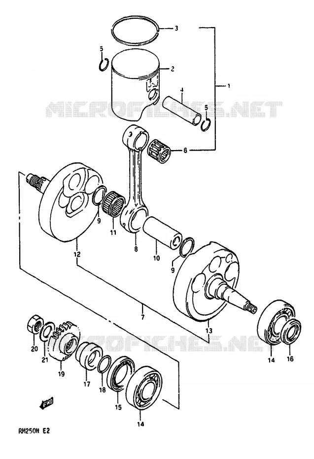 KRUKAS (MODELE K) Suzuki MOTO 250 RM 1990  RM250L(K/L/M/N)