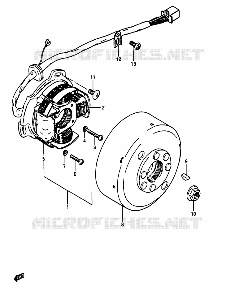 ONTSTEKING (MODELE D/E/F/G/J) Suzuki MOTO 50 RG 1985  RG50F1(D/E/F/1/G/J/K)