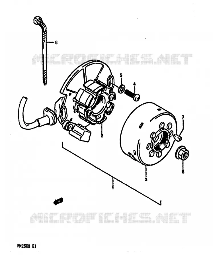 ONTSTEKING (MODELE H) Suzuki MOTO 250 RM 1986  RM250G(G/H)