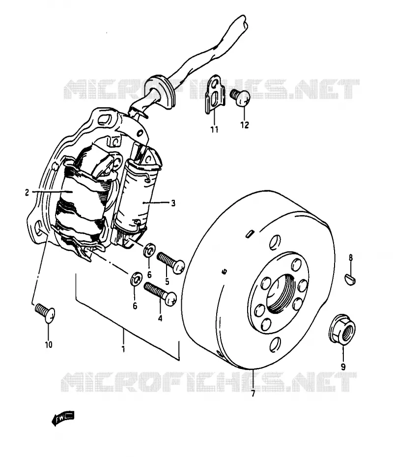 ONTSTEKING (MODELE K) Suzuki MOTO 50 RG 1985  RG50F1(D/E/F/1/G/J/K)