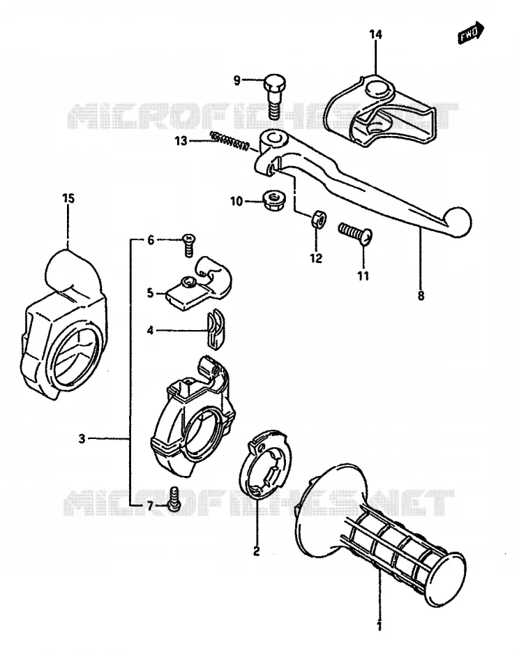 RIGHT SWITCH - HANDGREEP Suzuki MOTO 125 RM 1988  RM125J(G/H/J)