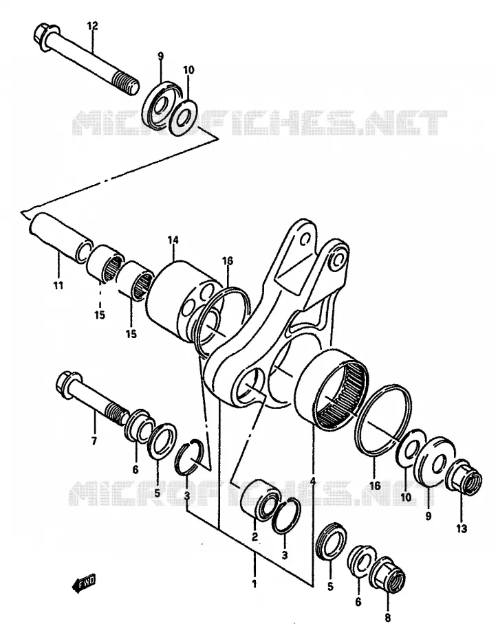 SCHOKBREKER AANEENSCHAKELING (MODELE G) Suzuki MOTO 125 RM 1987  RM125H(G/H/J)