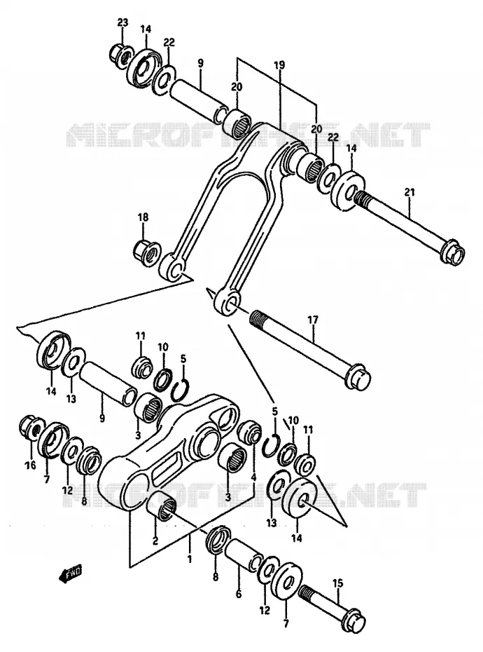 SCHOKBREKER AANEENSCHAKELING (MODELE H/J) Suzuki MOTO 125 RM 1988  RM125J(G/H/J)