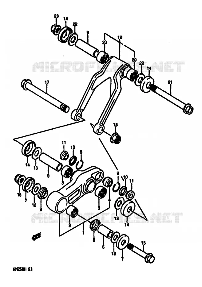 SCHOKBREKER AANEENSCHAKELING (MODELE H) Suzuki MOTO 250 RM 1986  RM250G(G/H)