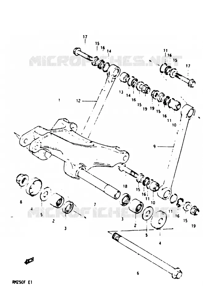 SCHOKBREKER AANEENSCHAKELING Suzuki MOTO 250 RM 1985  RM250F(E/F)