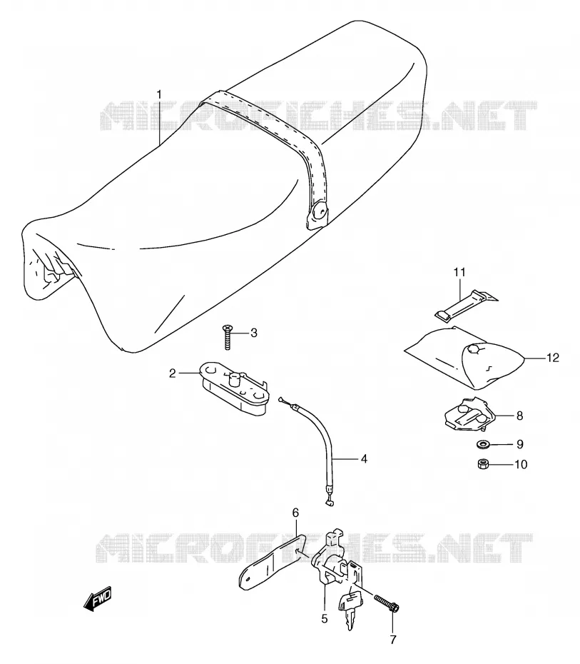 SEAT (MODELE M) Suzuki MOTO 80 RG 1987  RG80CH(E4)