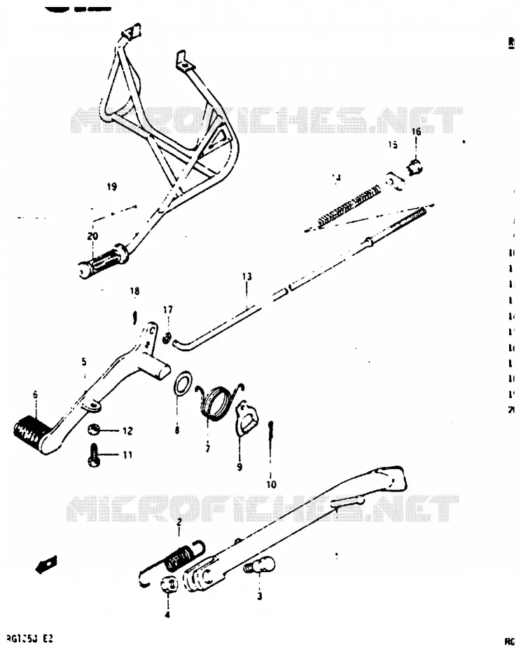 STAND - ACHTER REMPEDAAL Suzuki MOTO 125 RG 1988  RG125AUJ(G/H/J)