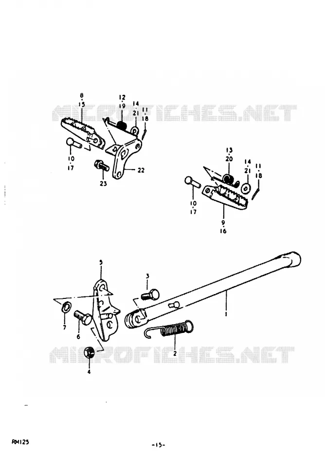 STAND - FOOTREST Suzuki MOTO 125 RM 1980  RM125T