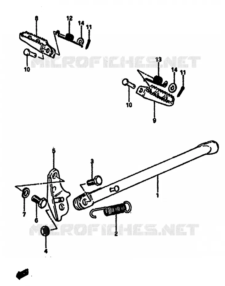 STAND - FOOTREST Suzuki MOTO 125 RM 1985  RM125F(E/F)