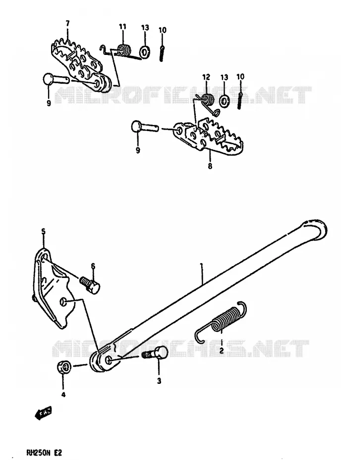 STAND - FOOTREST Suzuki MOTO 250 RM 1989  RM250K(K/L/M/N)