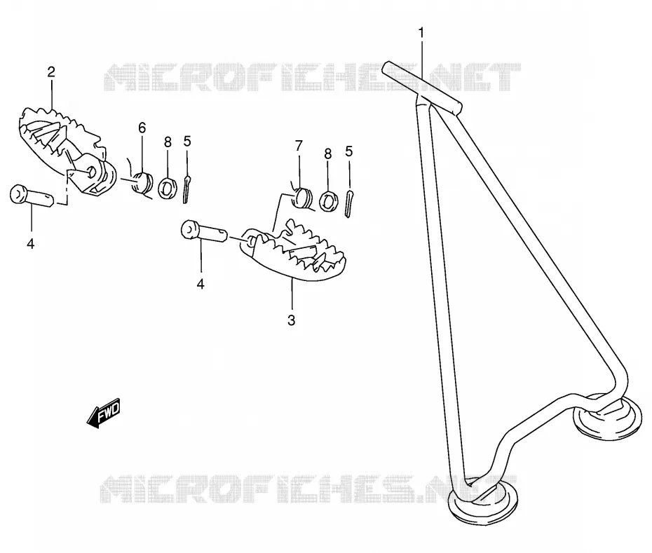 STAND - FOOTREST Suzuki MOTO 250 RM 1998  RM250W(E3/E28)