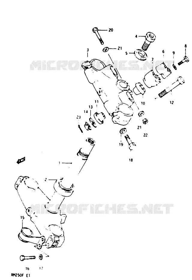 STUURKOLOM (MODELE F) Suzuki MOTO 250 RM 1985  RM250F(E/F)