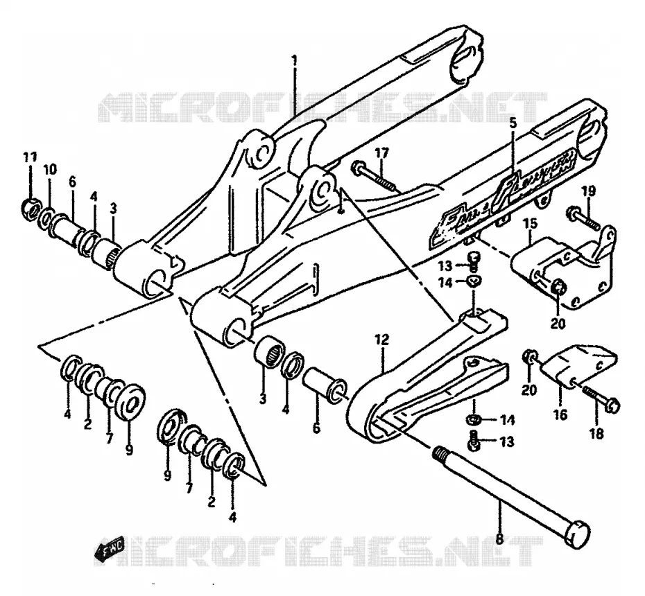 SWINGARM (MODELE J) Suzuki MOTO 125 RM 1988  RM125J(G/H/J)