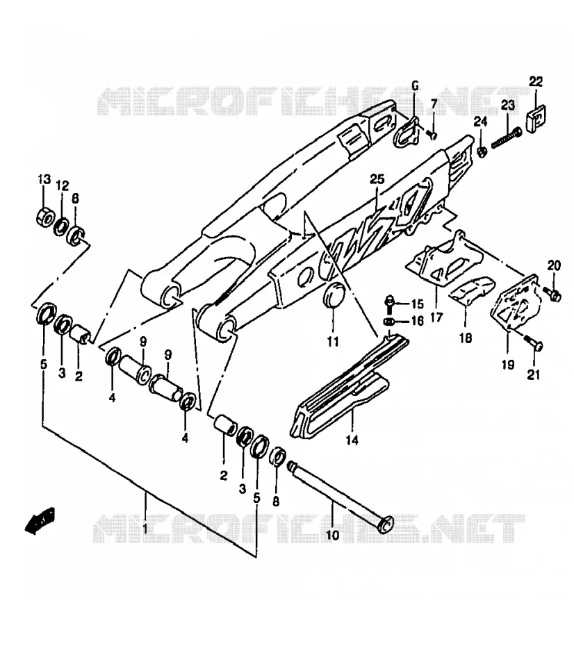 SWINGARM (MODELE T) Suzuki MOTO 250 RM 1999  RM250X(T/V/W/X/Y)