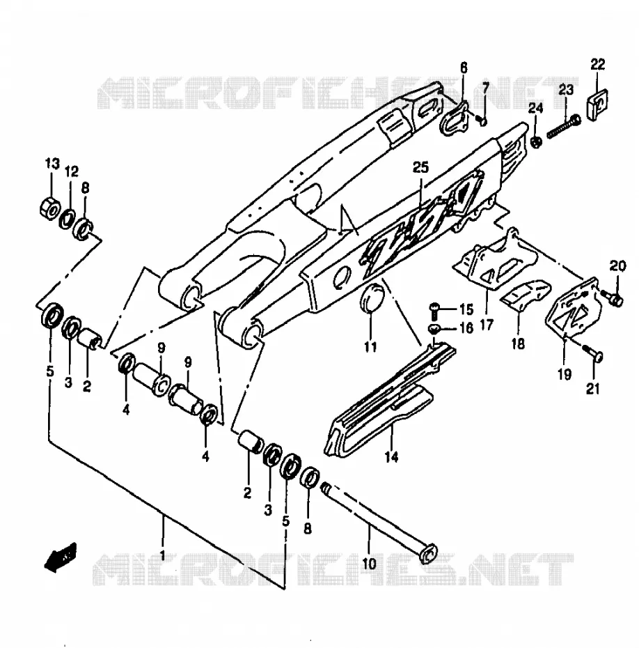 SWINGARM (MODELE V) Suzuki MOTO 250 RM 1997  RM250V(T/V/W/X/Y)