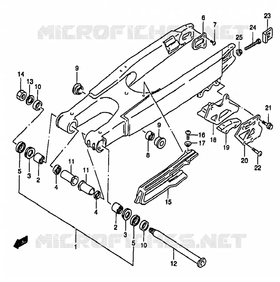 SWINGARM (MODELE W) Suzuki MOTO 250 RM 1997  RM250V(T/V/W/X/Y)