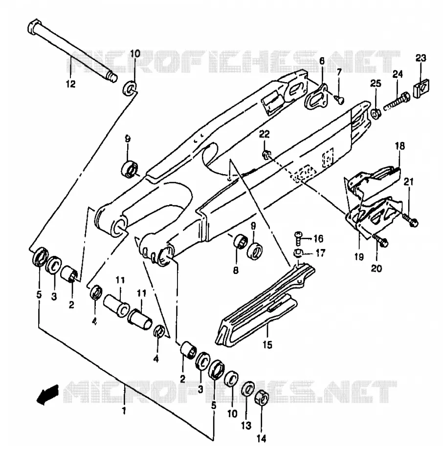 SWINGARM (MODELE Y) Suzuki MOTO 250 RM 1999  RM250X(T/V/W/X/Y)
