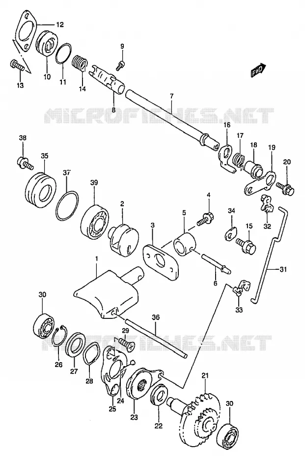 UITLAATKLEP (MODELE W) Suzuki MOTO 250 RM 1996  RM250T(T/V/W/X/Y)
