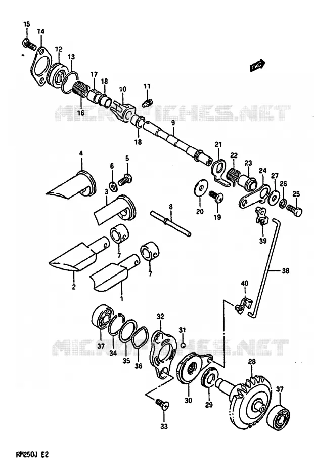 UITLAATKLEP Suzuki MOTO 250 RM 1988  RM250J