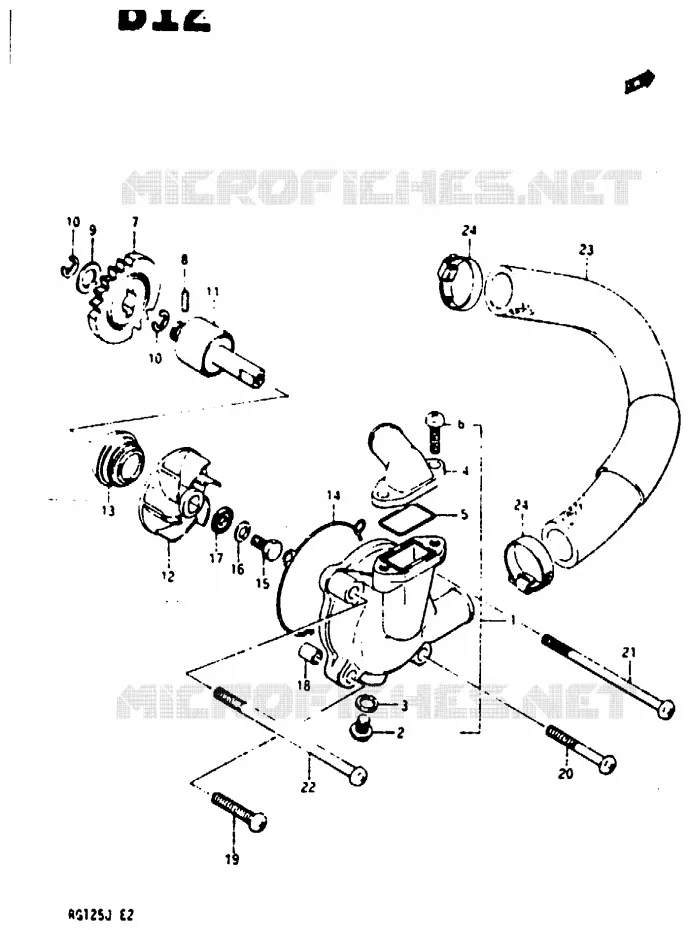 WATERPOMP Suzuki MOTO 125 RG 1987  RG125CH(G/H/J)