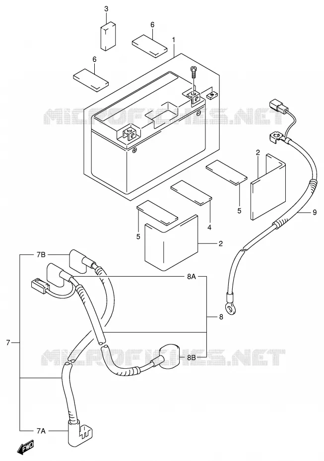 ACCU (DR-Z400EY/EK1/EK2/EK3/EK4) Suzuki MOTO 400 DR-Z 2000  DR-Z400Y(E1)