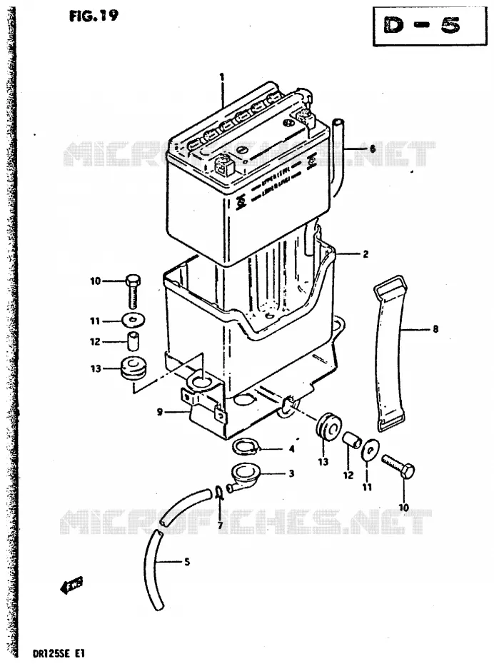 ACCU (E2, E4, E15, E18, E21) Suzuki MOTO 125 DR 1984  DR125SE
