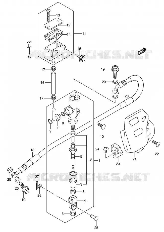 ACHTER HOOFDREMCILINDER Suzuki MOTO 400 DR-Z 2002  DR-Z400SK2(E2)