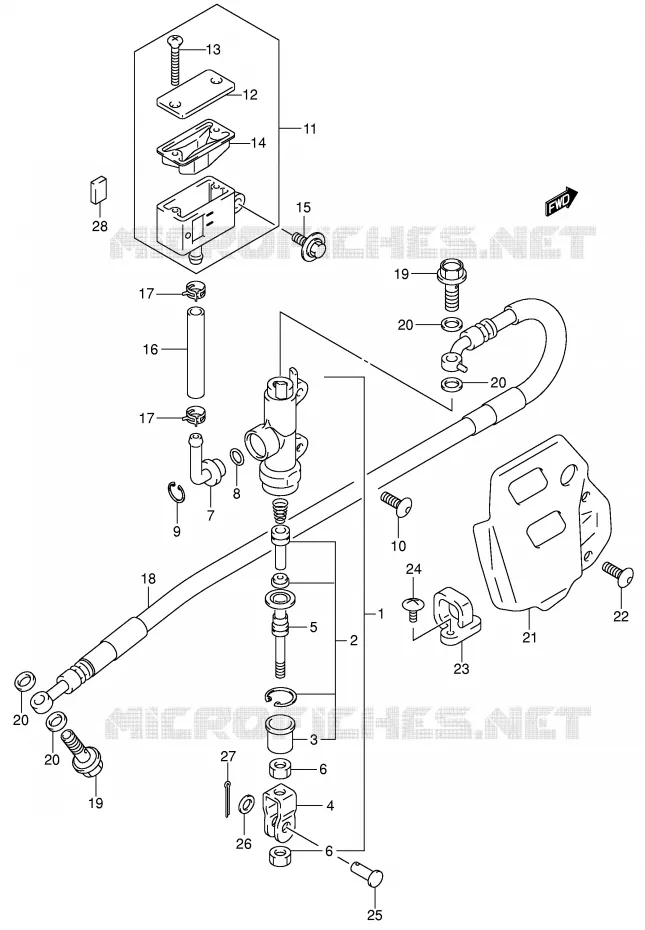 ACHTER HOOFDREMCILINDER Suzuki MOTO 400 DR-Z 2003  DR-Z400K3(E1)