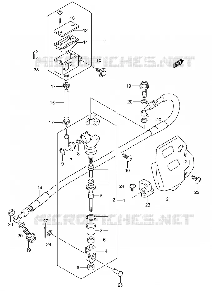 ACHTER HOOFDREMCILINDER Suzuki MOTO 400 DR-Z 2005  DR-Z400EK5(E1)