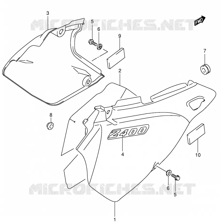 ACHTER KUIP  (MODELE K1) Suzuki MOTO 400 DR-Z 2001  DR-Z400SK1(E2)