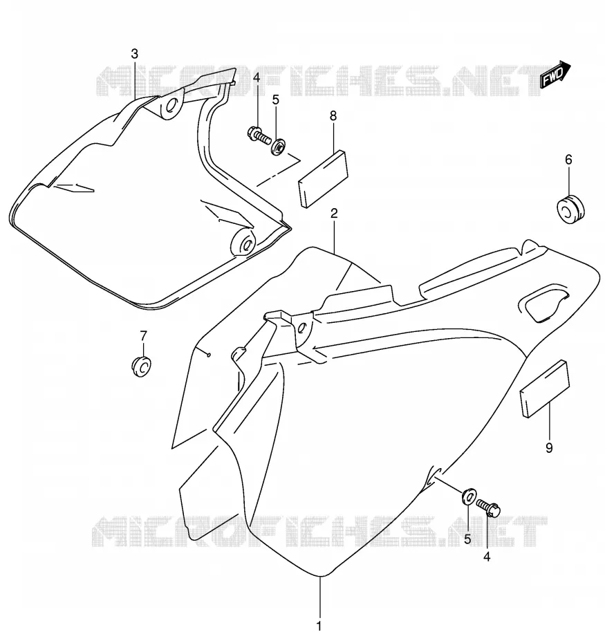 ACHTER KUIP  (MODELE K3/K4) Suzuki MOTO 400 DR-Z 2000  DR-Z400SY(E3/E28)