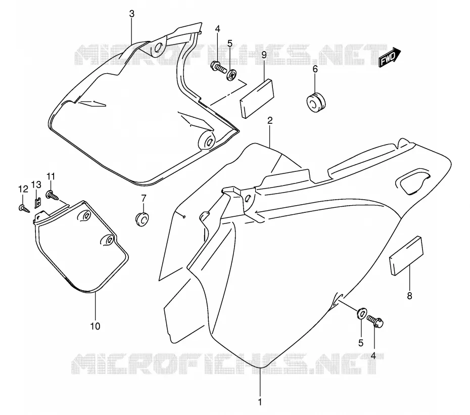 ACHTER KUIP  (MODELE K3/K4) Suzuki MOTO 400 DR-Z 2000  DR-Z400Y(E1)