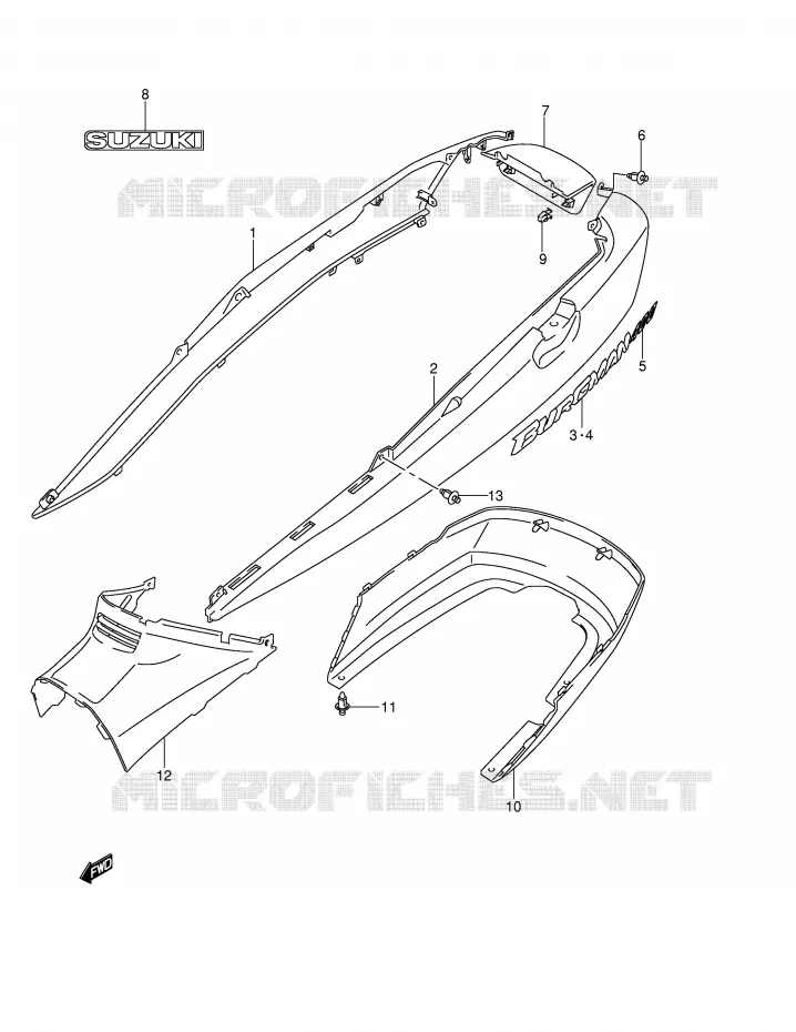 ACHTER KUIP  (MODELE K4) Suzuki SCOOTER 400 BURGMAN 2004  AN400K4(E2)