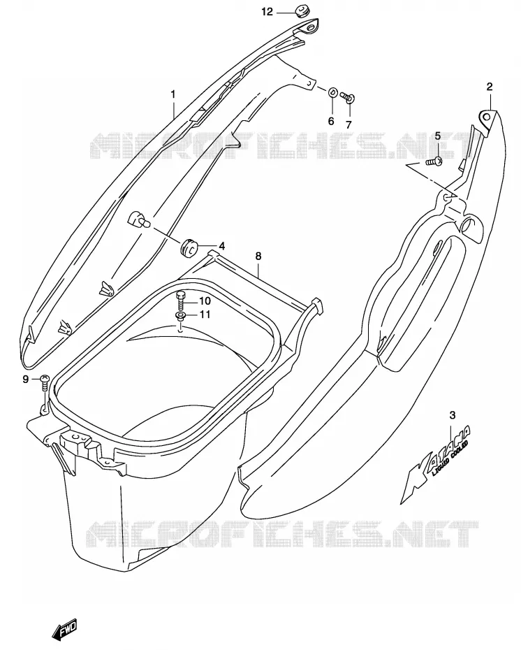 ACHTER KUIP  (MODELE K4) Suzuki SCOOTER 50 KATANA 2004  AY50WK4(P19)