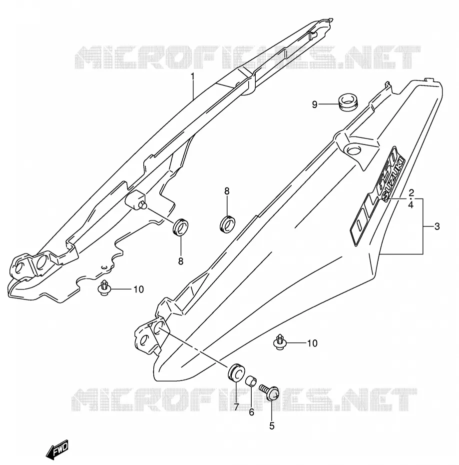 ACHTER KUIP - SEAT COWL (MODELE K5) Suzuki MOTO 650 V-STROM 2004  DL650U3K4(E2)