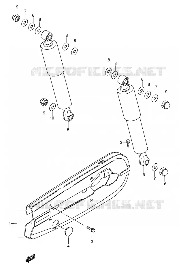 ACHTER SCHOKDEMPER (P36) Suzuki MOTO 100 AP 1996  AX100T(E94)