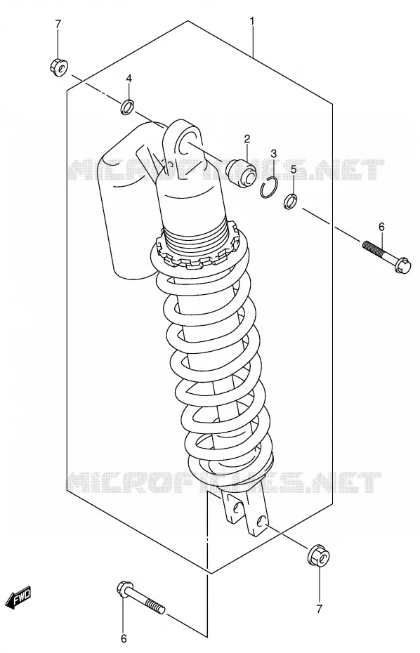 ACHTER SCHOKDEMPER Suzuki MOTO 400 DR-Z 2000  DR-Z400SY(E3/E28)