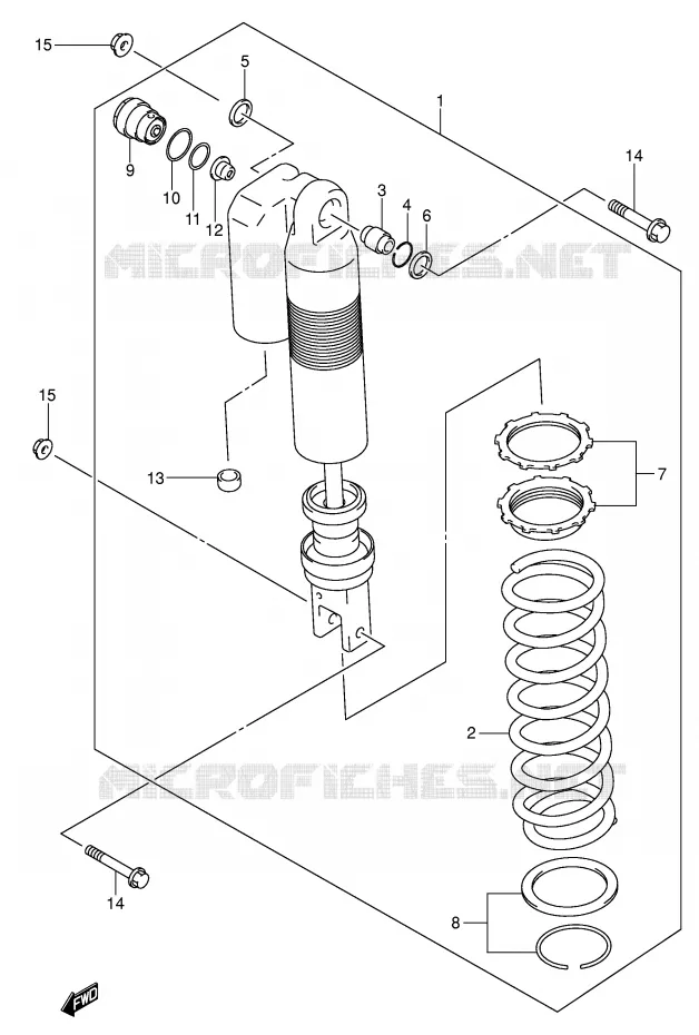 ACHTER SCHOKDEMPER (VOIR NOTE) Suzuki MOTO 400 DR-Z 2002  DR-Z400EK2(E1)