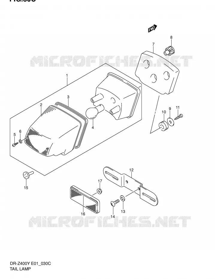 ACHTERLICHT (DR-Z400EY/EK1/EK2/EK3/EK4 E24) Suzuki MOTO 400 DR-Z 2000  DR-Z400Y(E1)
